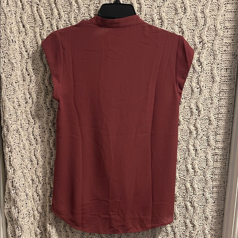 Halogen Deep Red Drape Front Blouse - image 3